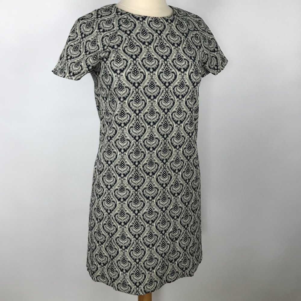 Zara Basic Geometric Pattern Boxy Short Sleeve Mi… - image 1